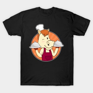 Horse as Cook with Serving platters T-Shirt